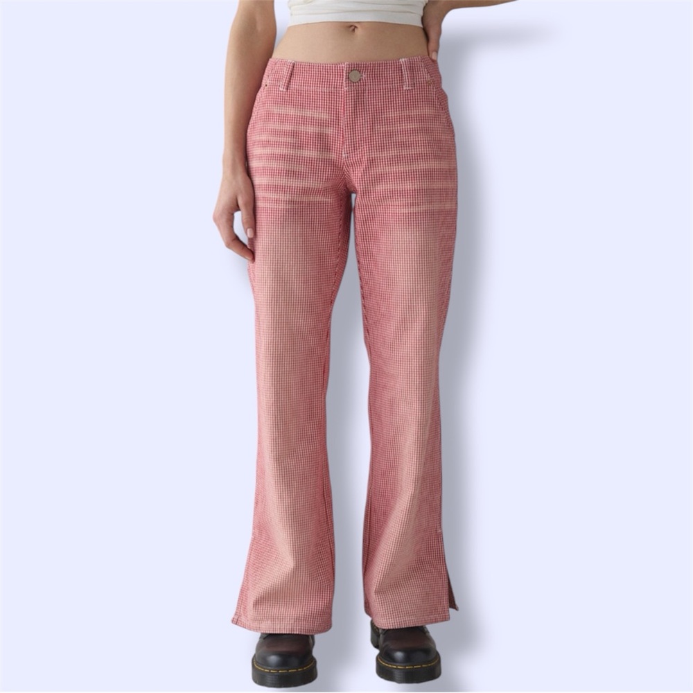 Urban Outfitters BDG Silverlake Red Gingham Mid-Rise Straight Leg Pant